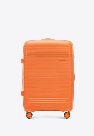Średnia walizka z polipropylenu jednokolorowa pomarańczowa