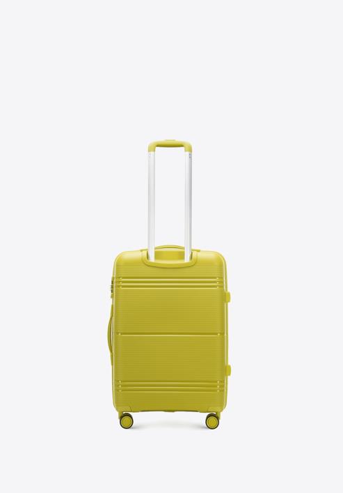 Średnia walizka z polipropylenu jednokolorowa, zielony, 56-3T-142-55, Zdjęcie 3