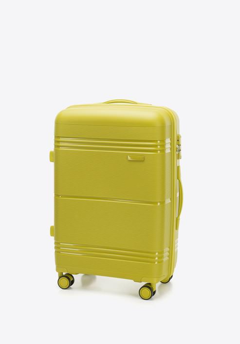 Średnia walizka z polipropylenu jednokolorowa, zielony, 56-3T-142-55, Zdjęcie 4