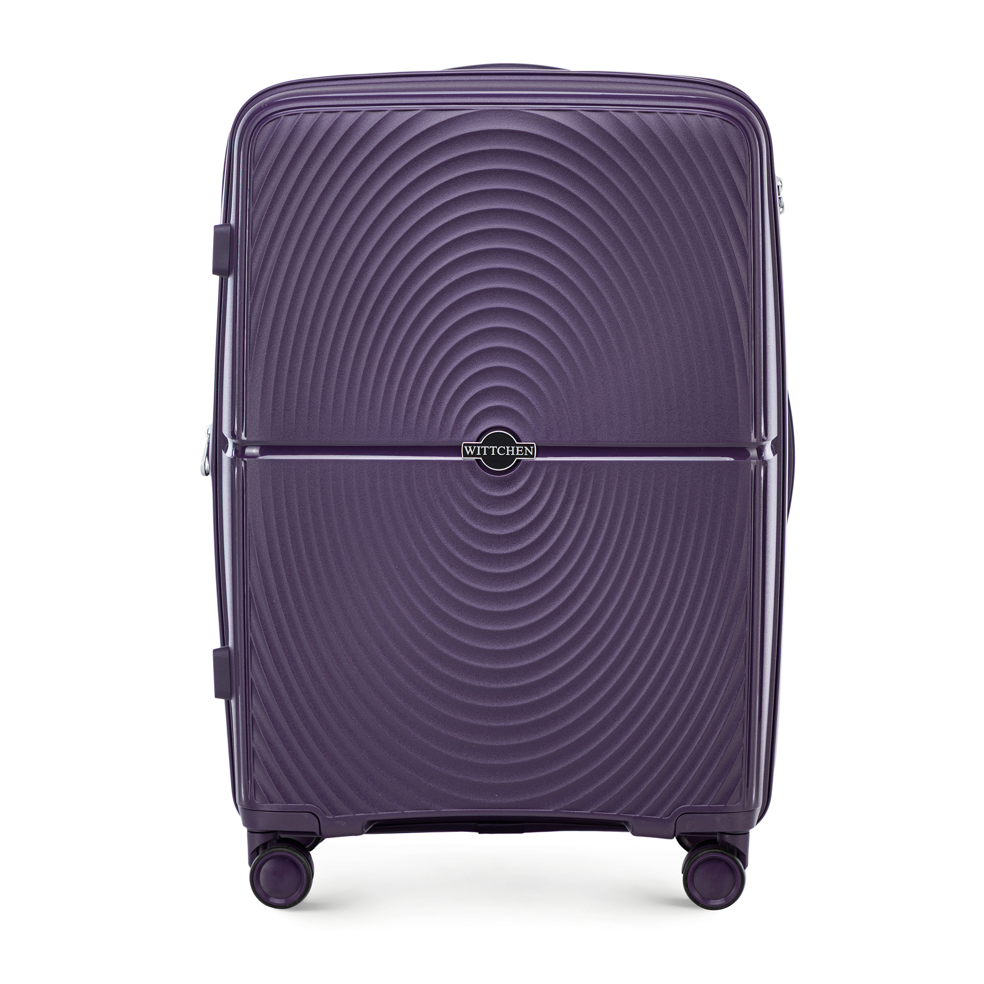 Stredne veľký polypropylénový kufor s kruhmi, fialový 56-3T-302-V
