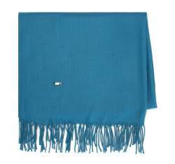 Women's fringed scarf, blue, 94-7D-X90-N, Photo 1