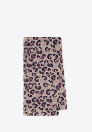 Women's delicate scarf in leopard print, -, 98-7D-X03-X1, Photo 1