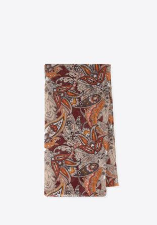 Women's delicate oriental-patterned scarf, beige-brown, 98-7D-X08-X4, Photo 1