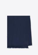 Elegant women's fringed scarf, navy blue, 98-7D-X10-X5, Photo 1