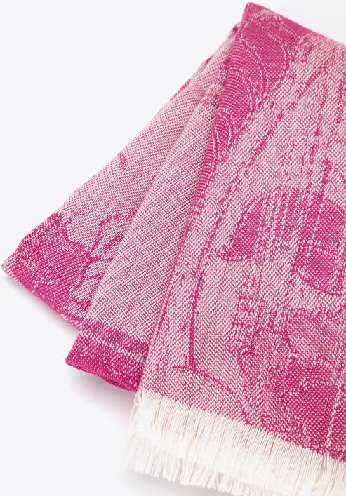 Women's patterned scarf, pink-white, 95-7D-X14-R, Photo 3