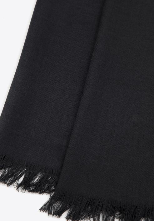 Elegant women's fringed scarf, black, 98-7D-X10-X7, Photo 3