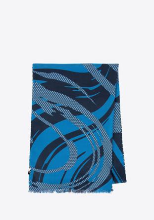 Men’s patterned silk scarf, blue-grey, 98-7M-S01-X4, Photo 1