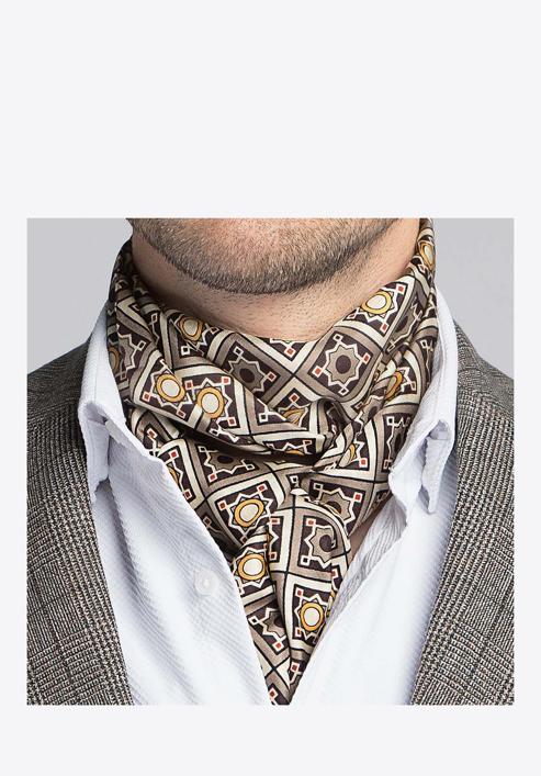 Men’s scarf, brown-beige, 90-7M-S40-X4, Photo 5