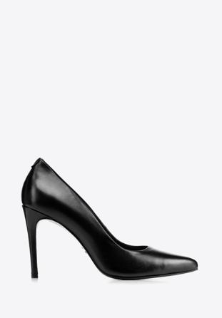 Leather stiletto heel shoes, black, BD-B-810-1-39, Photo 1