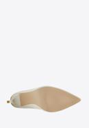 Stiletto heel leather shoes with gleaming buckle detail, cream, 97-D-517-3-35, Photo 6