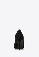Lace detail suede stiletto heel shoes, black, 90-D-902-1-36, Photo 6