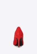 Lace detail suede stiletto heel shoes, red, 90-D-902-1-36, Photo 6