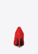 Lace detail suede stiletto heel shoes, red, 90-D-902-1-41, Photo 6