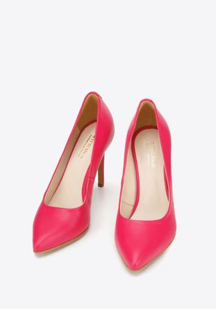 Classic leather high heels shoes, pink, BD-B-801-P-41, Photo 1
