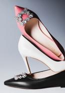 Leather stiletto heel shoes with sparkling buckle, pink, 98-D-950-P-39, Photo 21