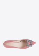 Leather stiletto heel shoes with sparkling buckle, pink, 98-D-950-P-37, Photo 5