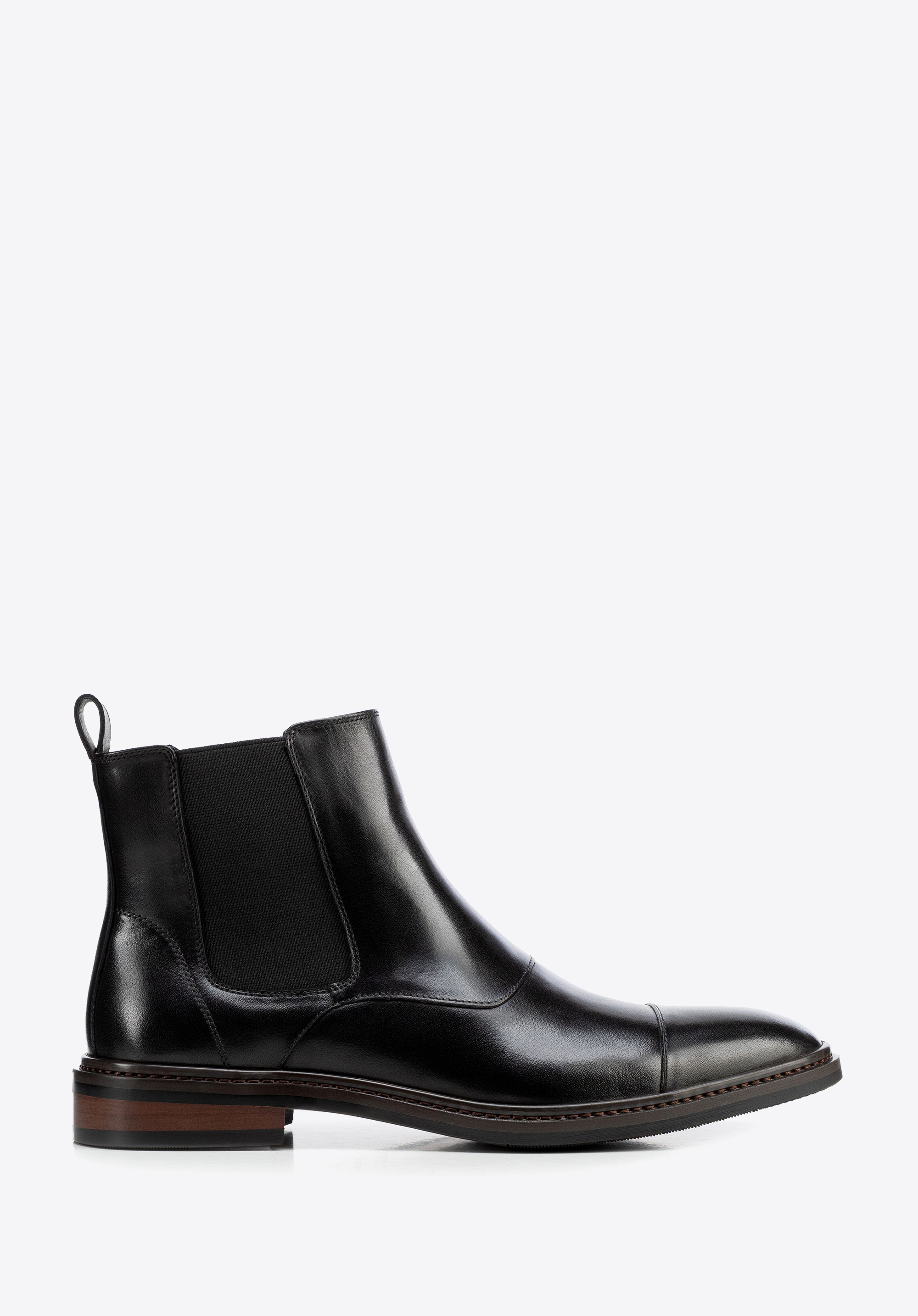 Elegant men's leather Chelsea boots, black, 103-M-501-1-40, Photo 1