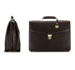 Briefcase, dark brown, 02-3-015-4, Photo 1