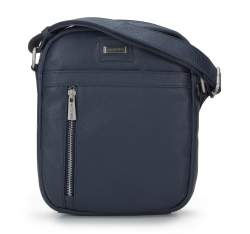 Men's leather shoulder bag, navy blue, 94-4U-306-N, Photo 1