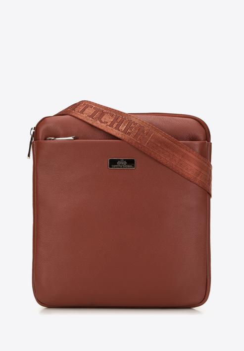 Men's leather messenger bag, brown, 98-4U-901-7, Photo 1