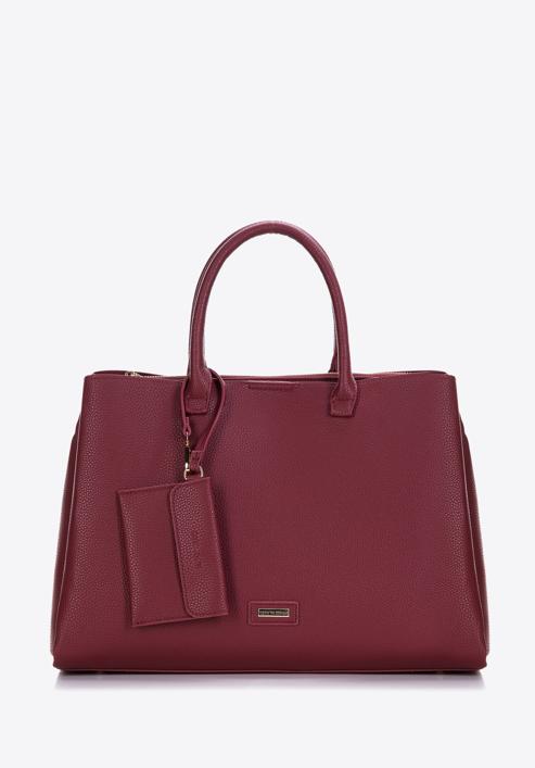 Faux leather tote bag, dar red, 97-4Y-238-8, Photo 1