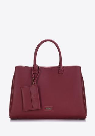 Faux leather tote bag, dar red, 97-4Y-238-4, Photo 1