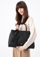 Faux leather tote bag, black-gold, 97-4Y-238-7, Photo 15