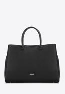 Faux leather tote bag, black-silver, 97-4Y-238-8, Photo 2