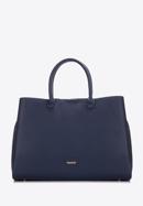 Faux leather tote bag, navy blue, 97-4Y-238-1S, Photo 2