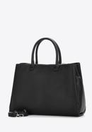 Faux leather tote bag, black-silver, 97-4Y-238-7, Photo 3