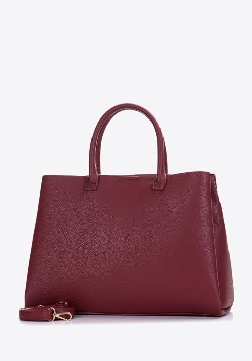 Faux leather tote bag, dar red, 97-4Y-238-8, Photo 3