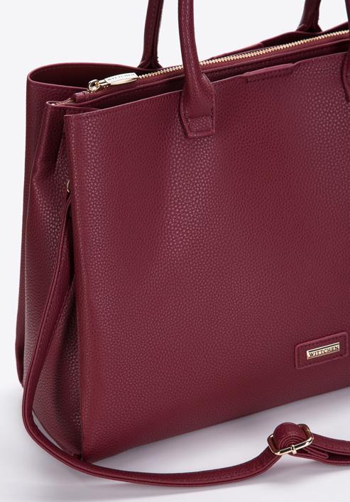 Faux leather tote bag, dar red, 97-4Y-238-8, Photo 5