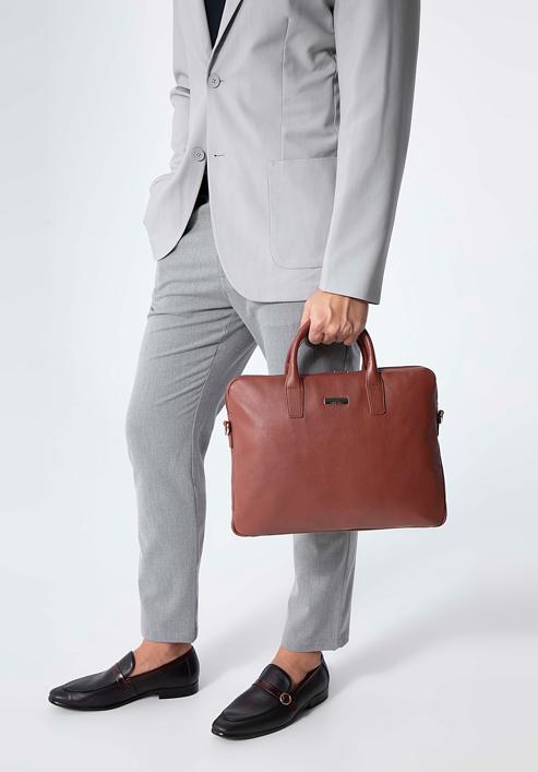 Men's leather 11’’/12’’ laptop bag, brown, 98-3U-901-4, Photo 15