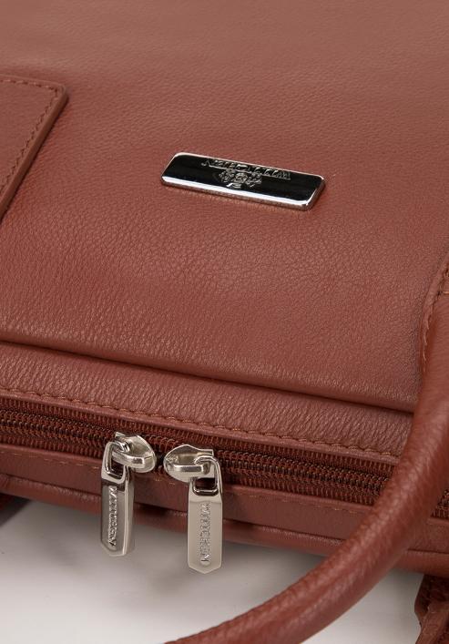 Men's leather 11’’/12’’ laptop bag, brown, 98-3U-901-5, Photo 4