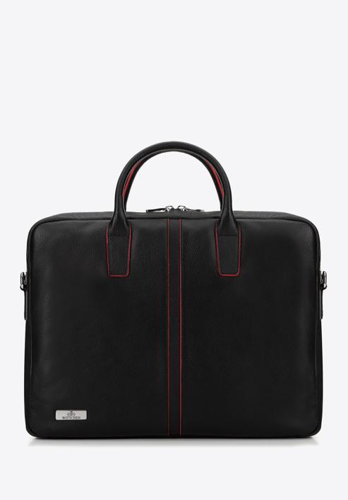 11’’/12’’ leather laptop bag, black-red, 98-3U-900-13, Photo 1