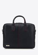 11’’/12’’ leather laptop bag, navy blue-red, 98-3U-900-13, Photo 1