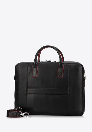 11’’/12’’ leather laptop bag, black-red, 98-3U-900-13, Photo 1