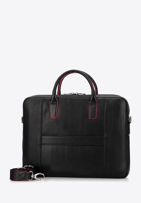 11’’/12’’ leather laptop bag, black-red, 98-3U-900-13, Photo 2