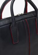 11’’/12’’ leather laptop bag, navy blue-red, 98-3U-900-13, Photo 4