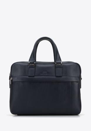 13” leather laptop bag, navy blue, 95-3U-048-N, Photo 1