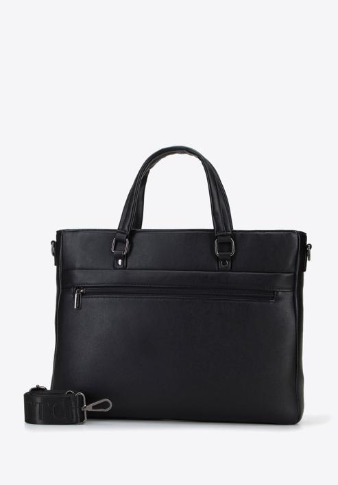 Faux leather 13” laptop bag, black, 95-3P-004-1D, Photo 2