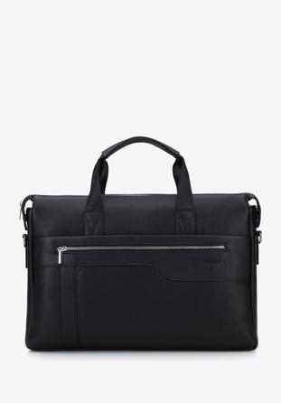 Faux leather 13” laptop bag, black, 95-3P-003-1, Photo 1