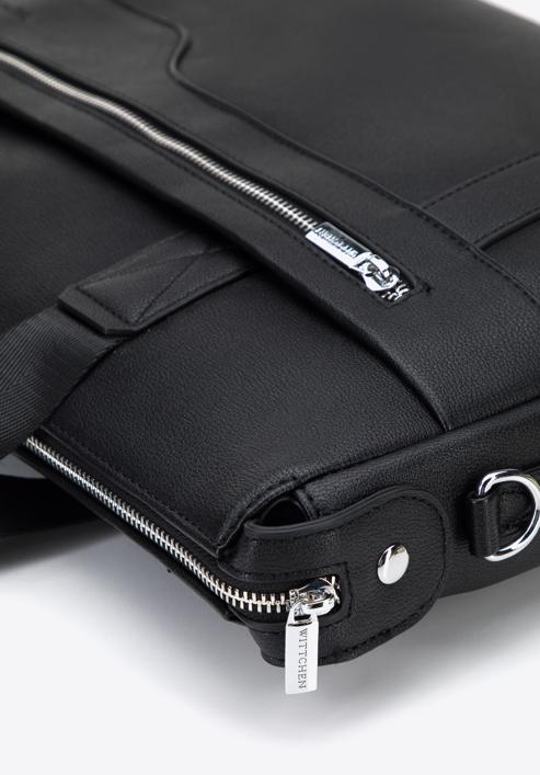 Faux leather 13” laptop bag, black, 95-3P-003-1, Photo 4