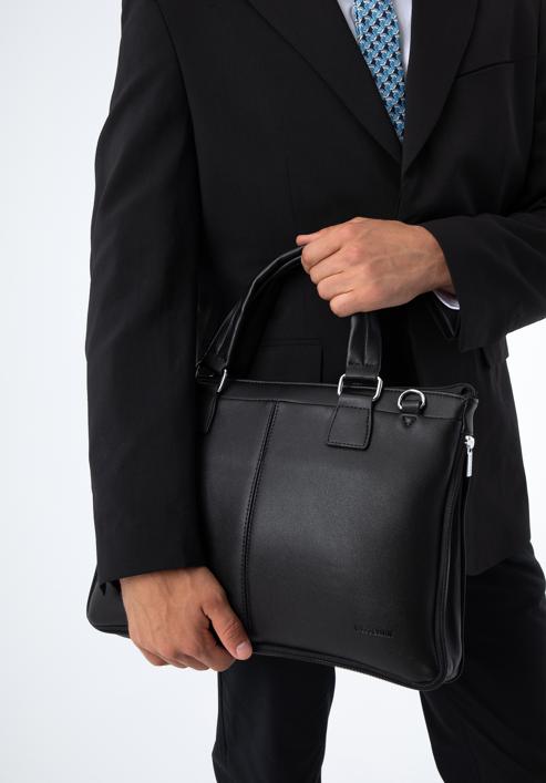 Faux leather laptop bag, black, 95-3P-005-1D, Photo 15