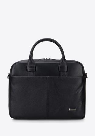 Leather laptop bag, black, 96-3U-802-1, Photo 1