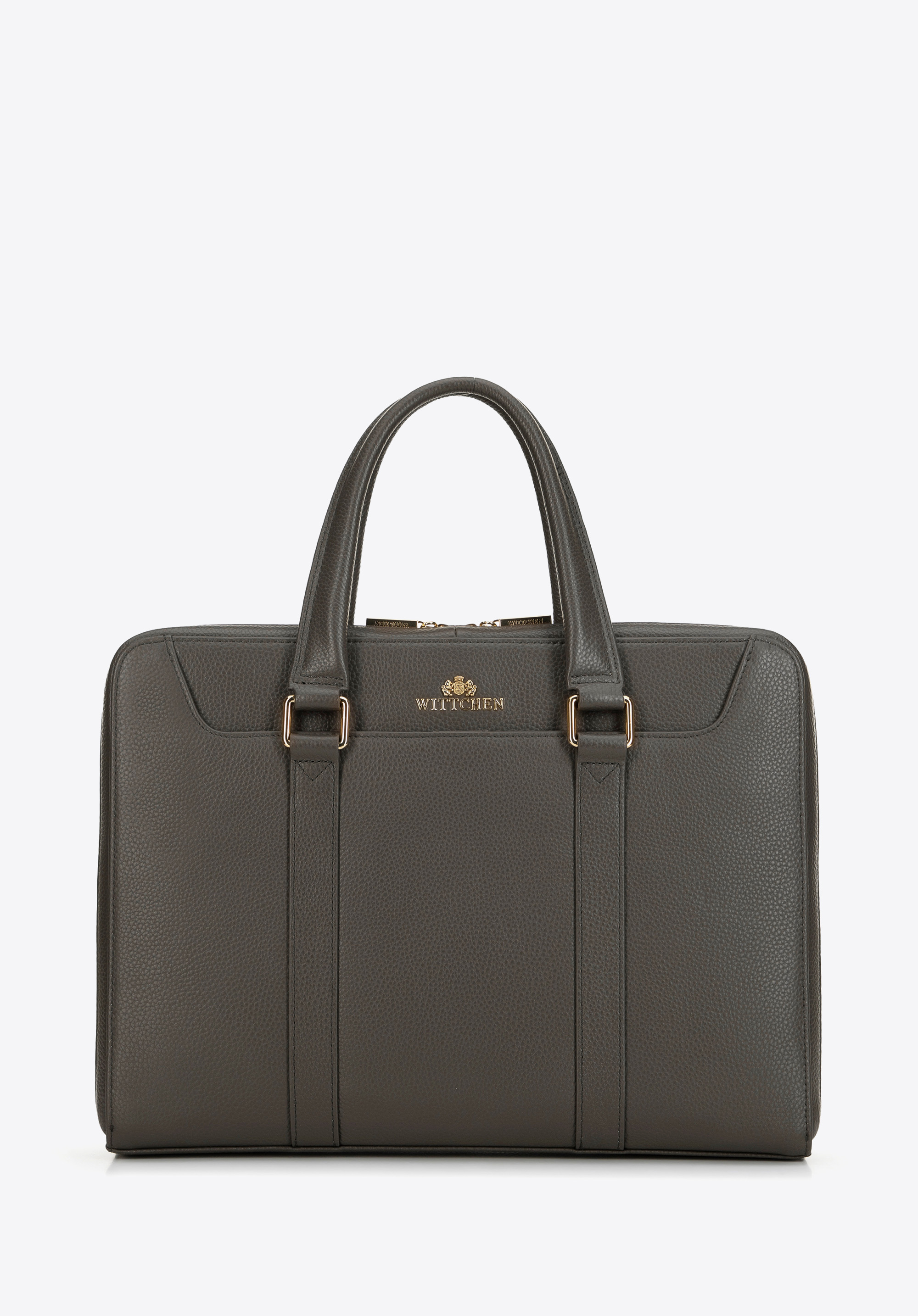 Pebbled leather 13,3” laptop bag, taupe, 99-4E-611-9, Photo 1