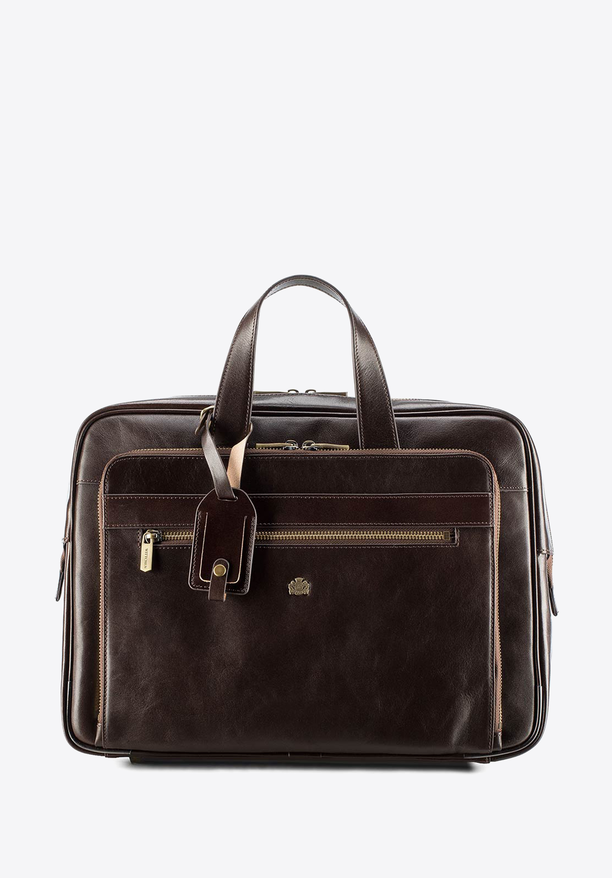 Torba na laptopa 15,6" skórzana z dużą kieszenią, brązowy, 10-3-314-4, Zdjęcie 1