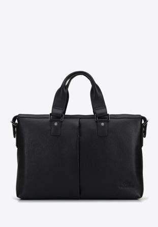 15,6” leather laptop bag, black, 95-3U-042-11, Photo 1