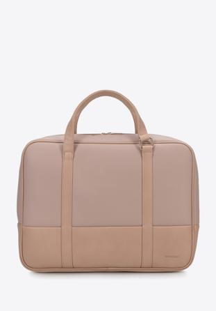 Faux leather 15,6” laptop bag, beige, 95-3P-006-5, Photo 1