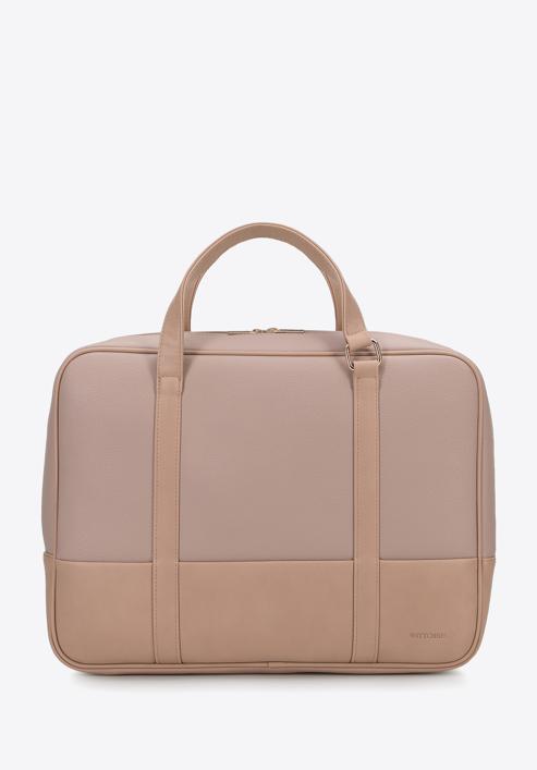 Faux leather 15,6” laptop bag, beige, 95-3P-006-7, Photo 1
